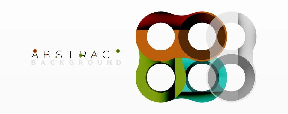 Abstract geometric pattern with interlocking circular and tubular shapes 스톡 일러스트