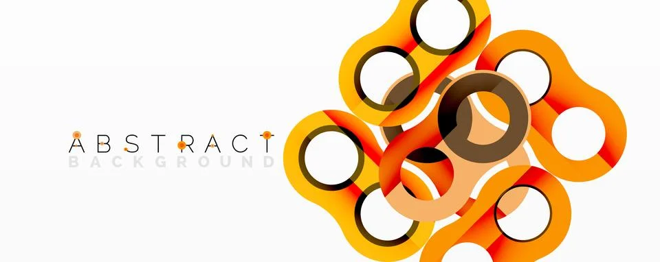 Abstract geometric pattern with interlocking circular and tubular shapes 스톡 일러스트