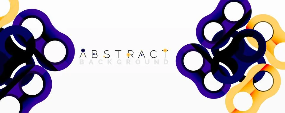 Abstract geometric pattern with interlocking circular and tubular shapes 스톡 일러스트