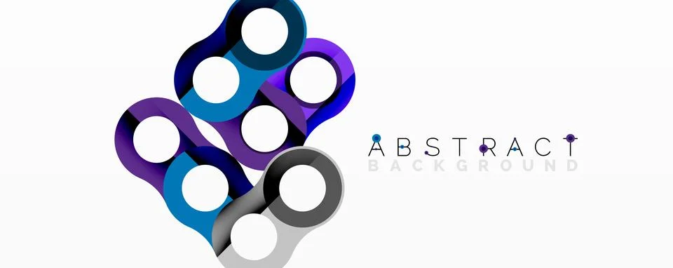 Abstract geometric pattern with interlocking circular and tubular shapes Stock Illustration