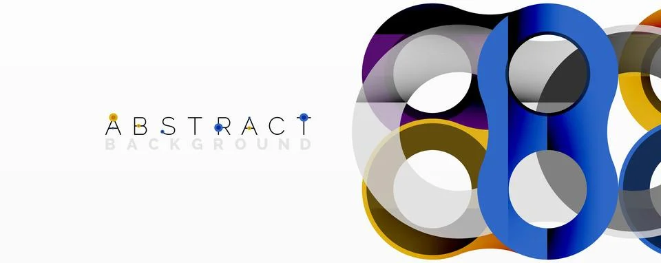 Abstract geometric pattern with interlocking circular and tubular shapes Stock Illustration