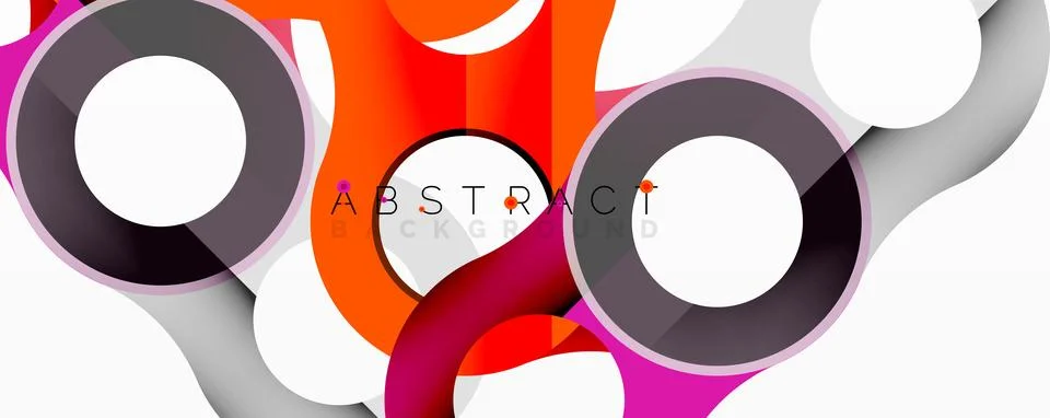 Abstract geometric pattern with interlocking circular and tubular shapes 스톡 일러스트