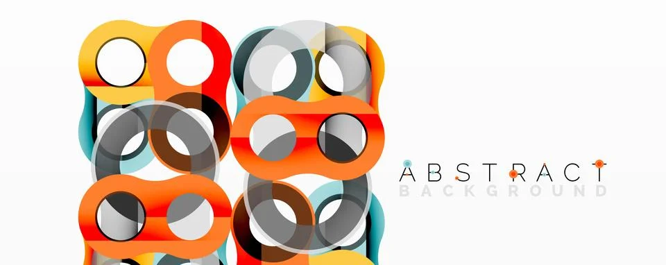 Abstract geometric pattern with interlocking circular and tubular shapes 스톡 일러스트