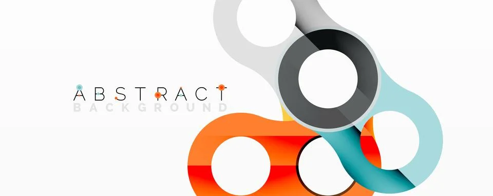 Abstract geometric pattern with interlocking circular and tubular shapes 스톡 일러스트