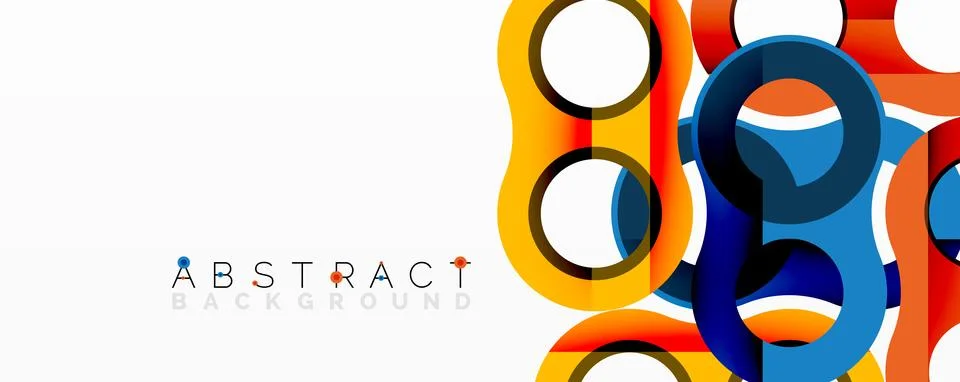 Abstract geometric pattern with interlocking circular and tubular shapes 스톡 일러스트