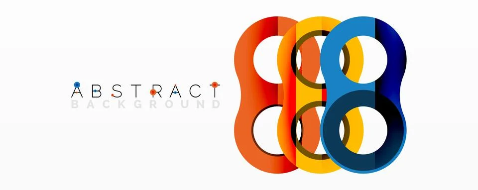 Abstract geometric pattern with interlocking circular and tubular shapes Stock Illustration