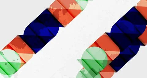 Abstract geometric pattern. Interlocking cylinders create dynamic composition. Stock Illustration