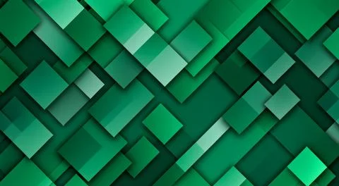 Abstract geometric pattern with interlocking green shapes on digital art back Stock Photos