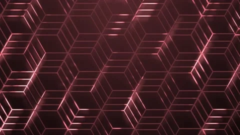 Abstract geometric pattern of interlocking hexagonal cubes with reflective .. 스톡 동영상 329720799