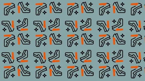 Abstract Geometric Pattern with Interlocking Shapes and Vibrant Colors. Stock Footage 325387402