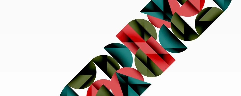Abstract geometric pattern. Interlocking shapes create dynamic visual flow. Red, Stock Illustration