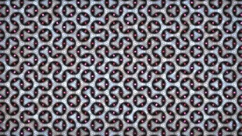 Abstract Geometric Pattern with Interlocking Shapes and Subtle Pink Orbs, Stock Illustration