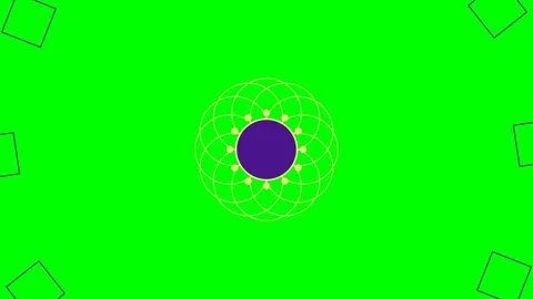Abstract geometric pattern with intersecting circles on a green background Stock Footage 340267688