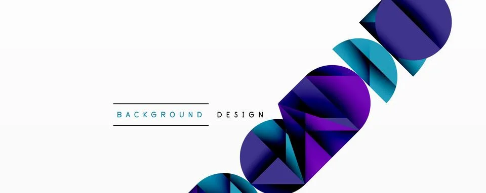 Abstract geometric pattern with intersecting circles and triangles in gradi.. 스톡 일러스트