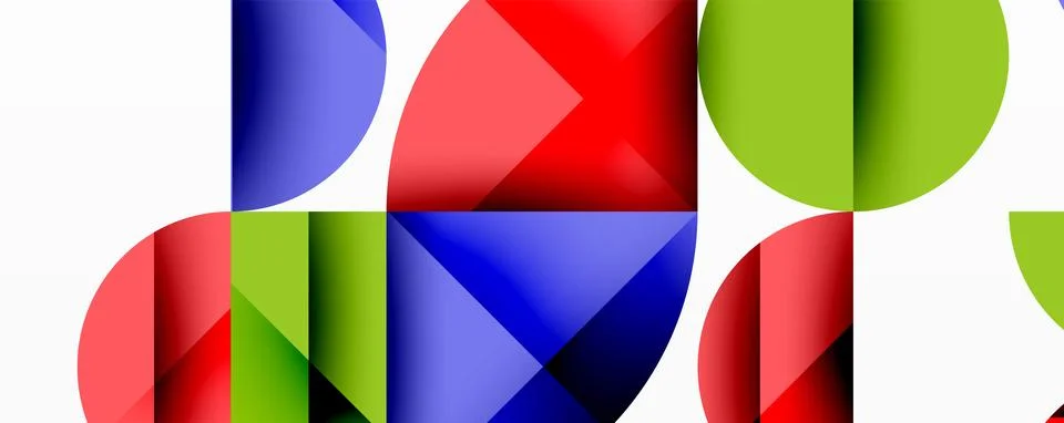 Abstract geometric pattern with intersecting circles and triangles in gradi.. 스톡 일러스트