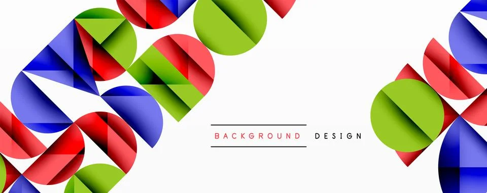 Abstract geometric pattern with intersecting circles and triangles in gradi.. 스톡 일러스트