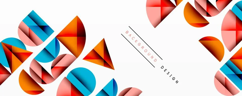 Abstract geometric pattern with intersecting circles and triangles in gradi.. イラスト素材
