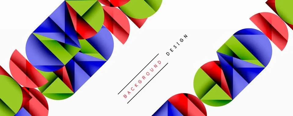 Abstract geometric pattern with intersecting circles and triangles in gradi.. Stock Illustration