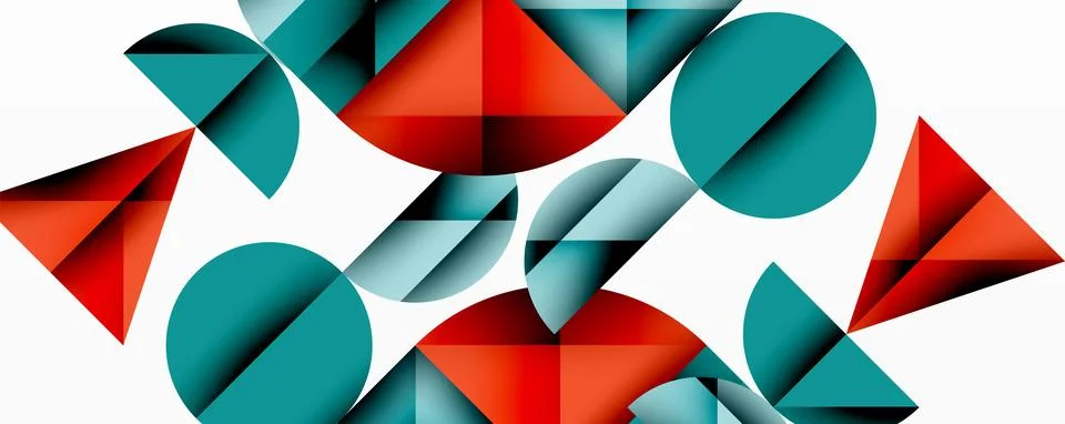 Abstract geometric pattern with intersecting circles and triangles in gradi.. Stock Illustration