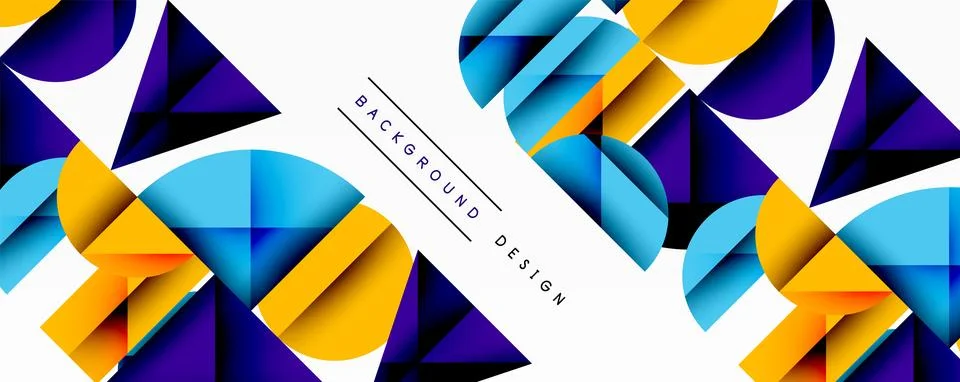 Abstract geometric pattern with intersecting circles and triangles in gradi.. Stock Illustration