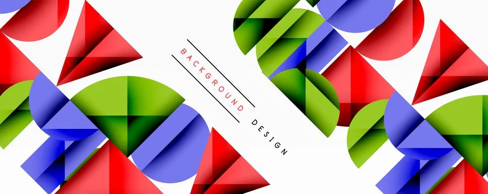 Abstract geometric pattern with intersecting circles and triangles in gradi.. Illustrazione stock