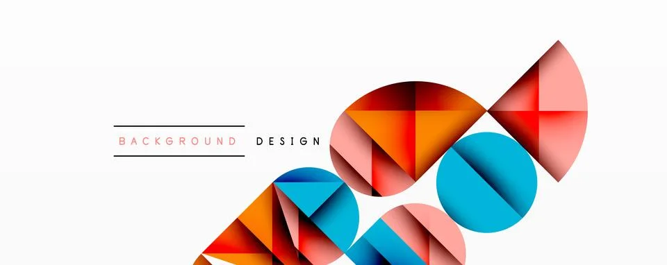 Abstract geometric pattern with intersecting circles and triangles in gradi.. 스톡 일러스트