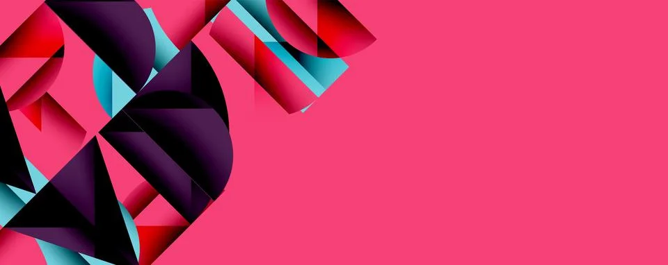 Abstract geometric pattern with intersecting circles and triangles in gradi.. Stock Illustration