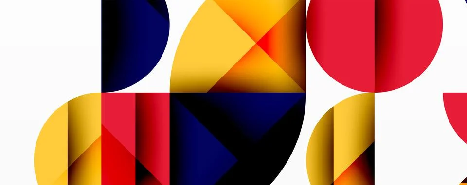 Abstract geometric pattern with intersecting circles and triangles in gradi.. Stock Illustration