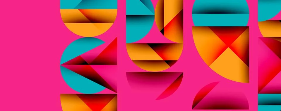 Abstract geometric pattern with intersecting circles and triangles in gradi.. イラスト素材