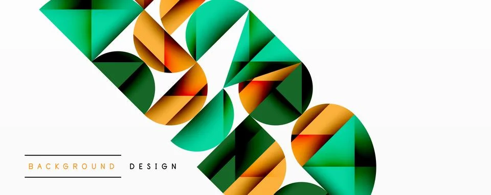 Abstract geometric pattern with intersecting circles and triangles in gradi.. 스톡 일러스트