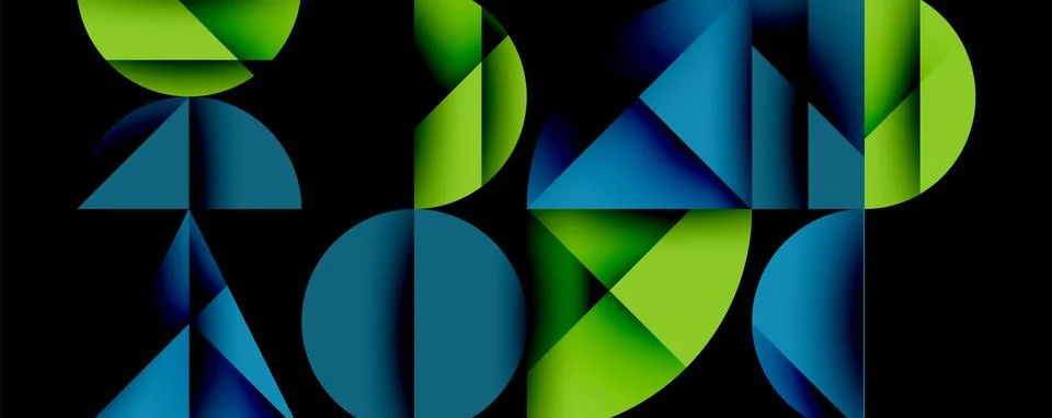 Abstract geometric pattern with intersecting circles and triangles in gradi.. イラスト素材