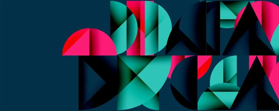 Abstract geometric pattern with intersecting circles and triangles in gradi.. イラスト素材