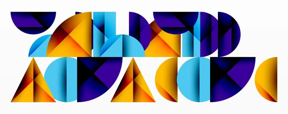 Abstract geometric pattern with intersecting circles and triangles in gradi.. イラスト素材