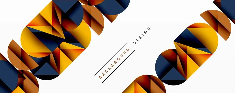Abstract geometric pattern with intersecting circles and triangles in gradi.. イラスト素材