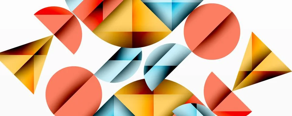 Abstract geometric pattern with intersecting circles and triangles in gradi.. Stock Illustration