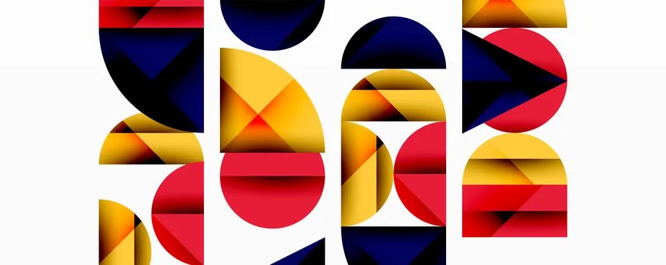 Abstract geometric pattern with intersecting circles and triangles in gradi.. イラスト素材
