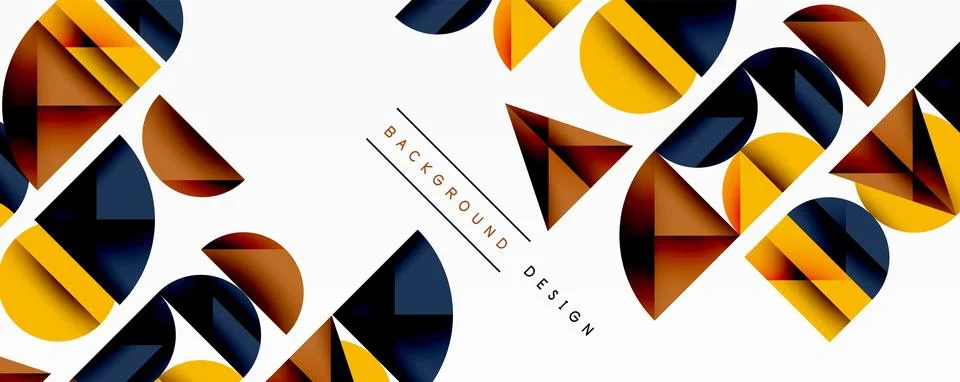 Abstract geometric pattern with intersecting circles and triangles in gradi.. Illustrazione stock