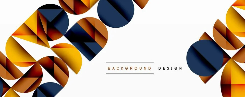 Abstract geometric pattern with intersecting circles and triangles in gradi.. 스톡 일러스트