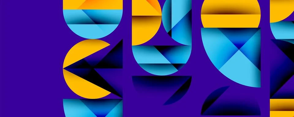 Abstract geometric pattern with intersecting circles and triangles in gradi.. イラスト素材