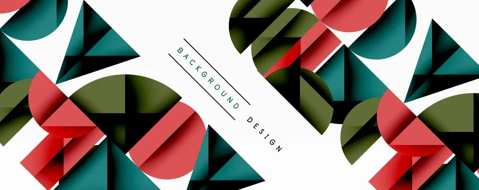 Abstract geometric pattern with intersecting circles and triangles in gradi.. Stock Illustration