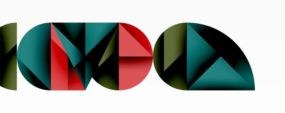 Abstract geometric pattern with intersecting circles and triangles in gradi.. イラスト素材