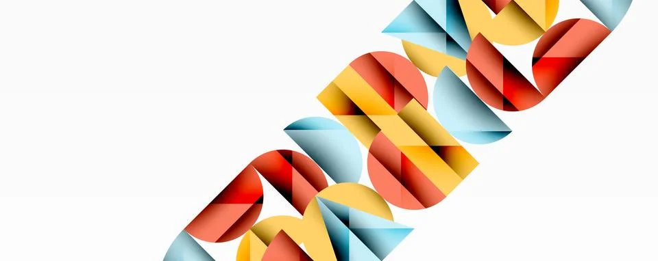 Abstract geometric pattern with intersecting circles and triangles in gradi.. Illustrazione stock