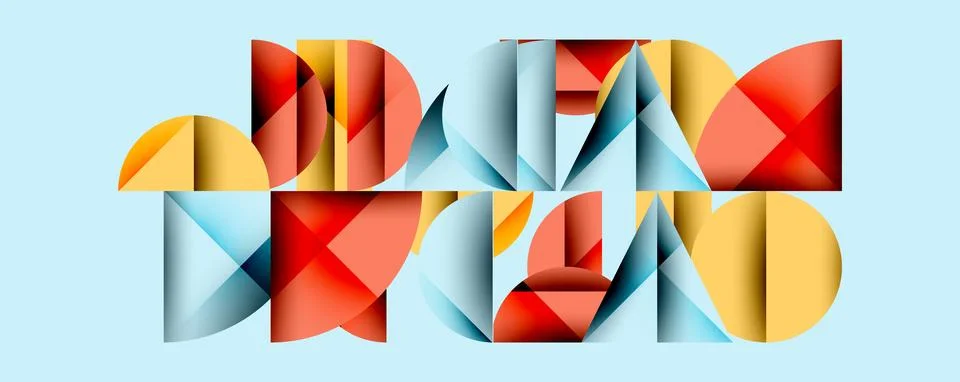 Abstract geometric pattern with intersecting circles and triangles in gradi.. イラスト素材