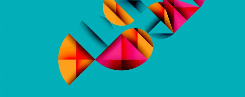 Abstract geometric pattern with intersecting circles and triangles in gradi.. イラスト素材