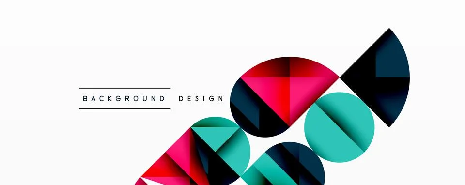 Abstract geometric pattern with intersecting circles and triangles in gradi.. Illustrazione stock