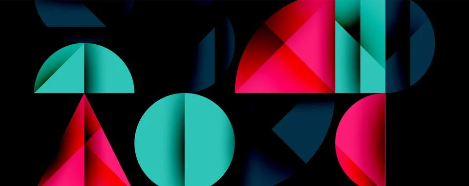 Abstract geometric pattern with intersecting circles and triangles in gradi.. イラスト素材