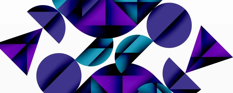 Abstract geometric pattern with intersecting circles and triangles in gradi.. イラスト素材