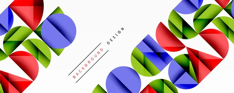 Abstract geometric pattern with intersecting circles and triangles in gradi.. Stock Illustration