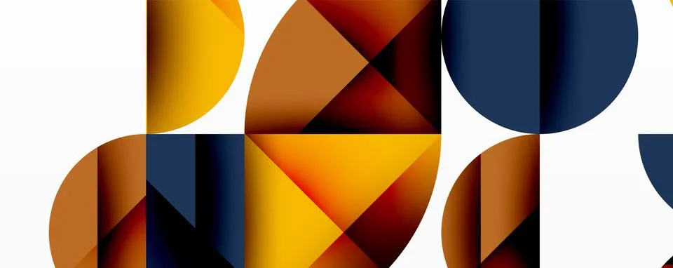 Abstract geometric pattern with intersecting circles and triangles in gradi.. Stock Illustration