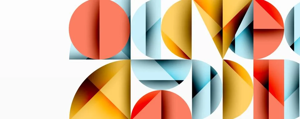 Abstract geometric pattern with intersecting circles and triangles in gradi.. Stock Illustration